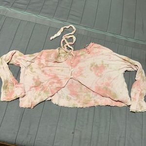 Free people boxey cropped beach sweatshirt